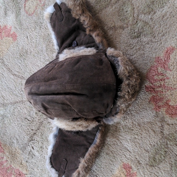 Norko Suede Rabbit Trim Trapper Cap - Picture 2 of 11